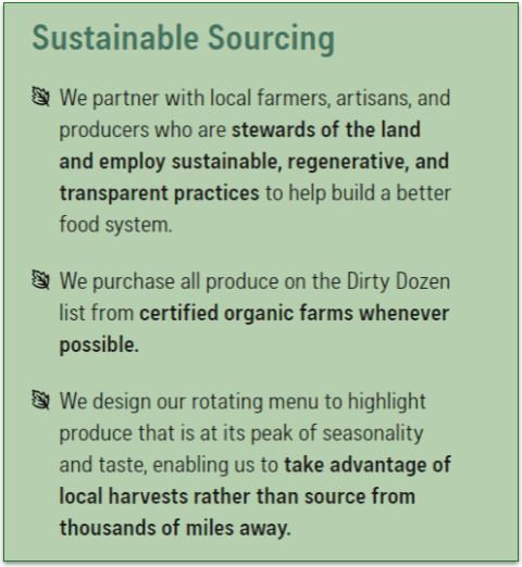 Thistle's sustainable sourcing practices