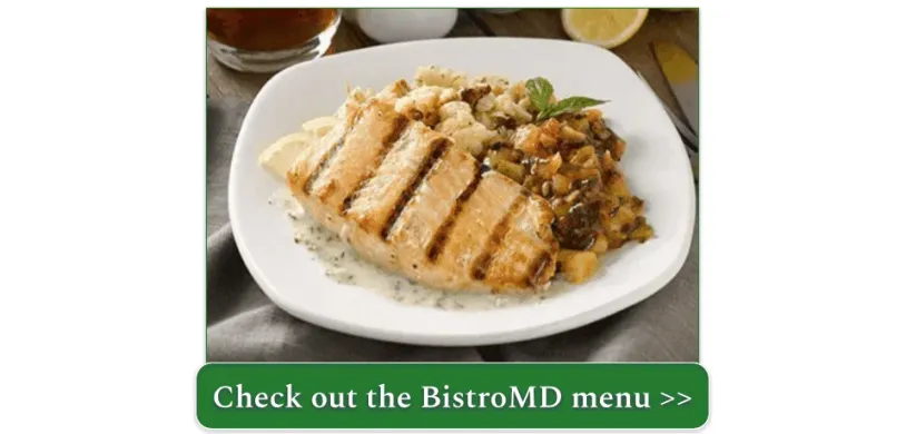 Grilled Salmon with Creamy Pesto by BistroMD, 380 calories per serving