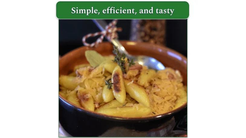 Sauerkraut Pasta in a bowl