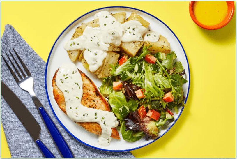 The Parmesan Chive Chicken and Potatoes is a low carb and easy to prepare option