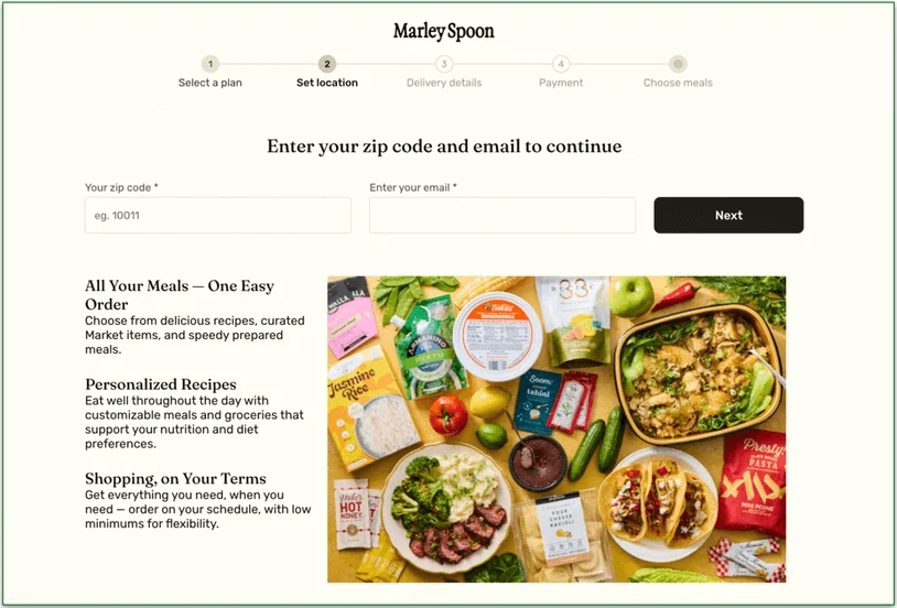 2: Enter your zip code to find out your delivery days