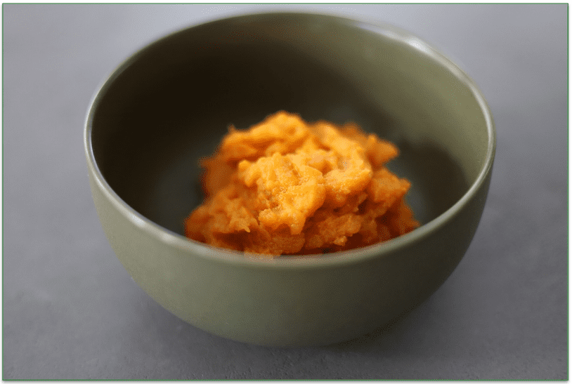 A bowl of mashed sweet potatoes