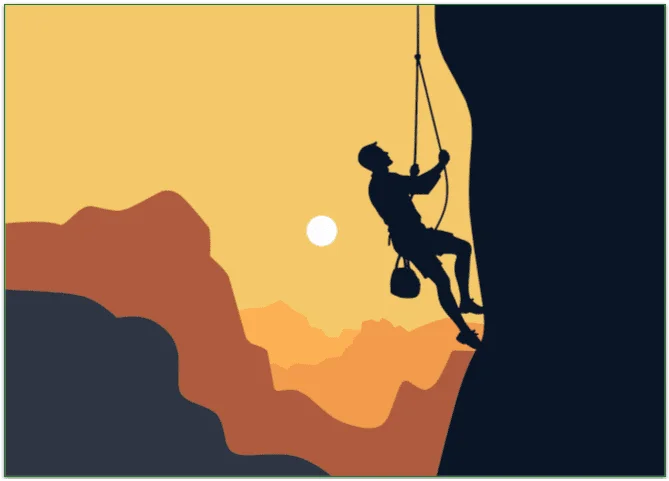 Image of a climber, symbolizing challenges