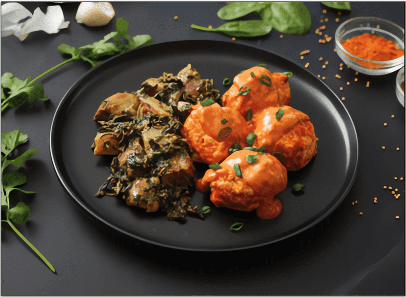 a screenshot of the Chicken Tikka Masala Meatballs from BistroMD