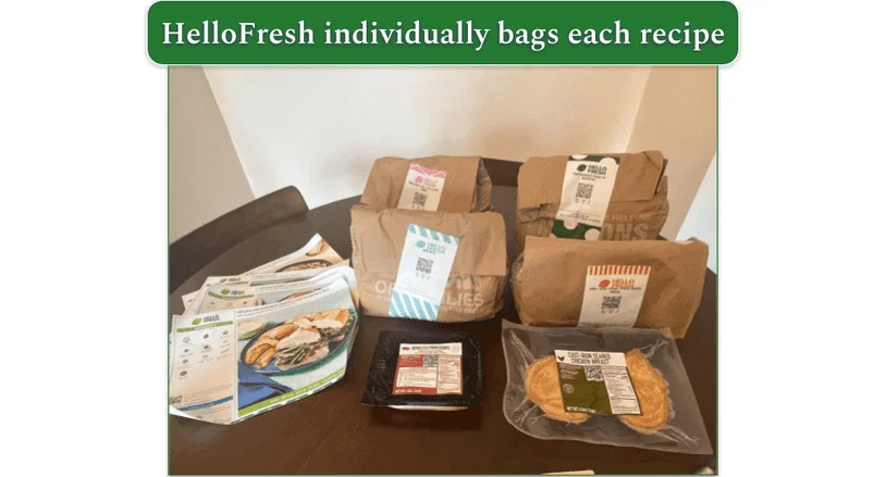 4 Hellofresh recipe bags