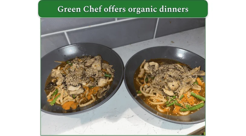 Two bowls of Miso Noodles by Green Chef