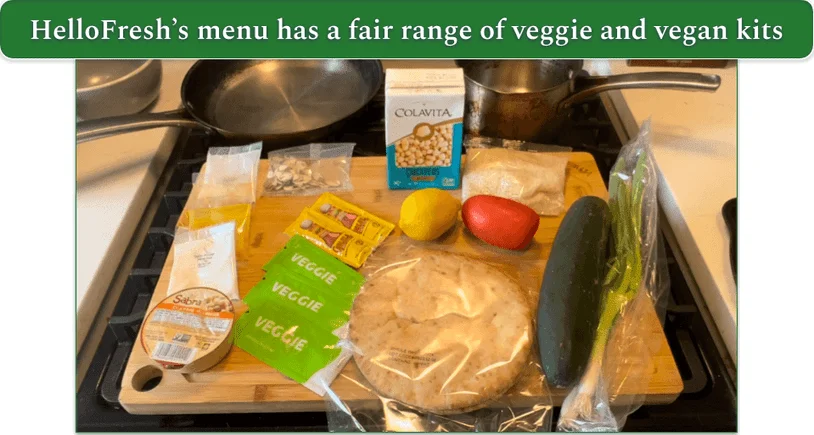 Ingredients for HelloFresh’s Streetcart Chickpea Bowls