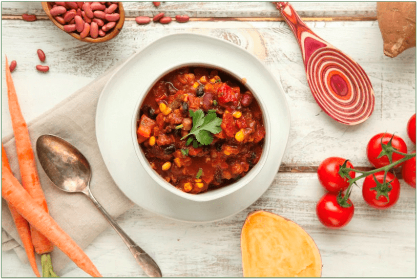 No Salt Millie's Chili from MamaSezz, served in a bowl