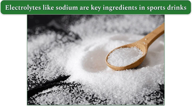  a spoon full of sodium on a table
