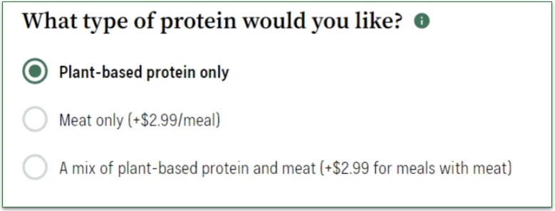 Thistle's protein choices