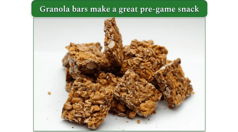 A pile of granola bars