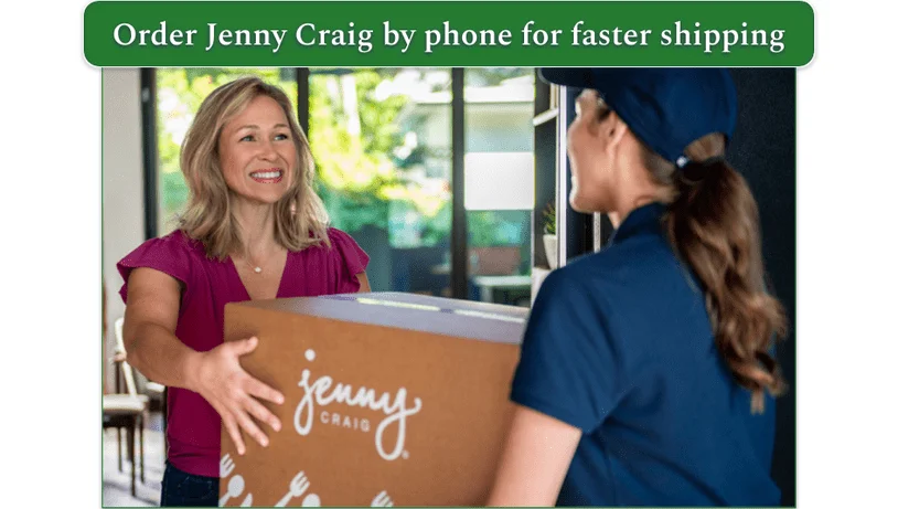 A Jenny Craig box being handed to a customer