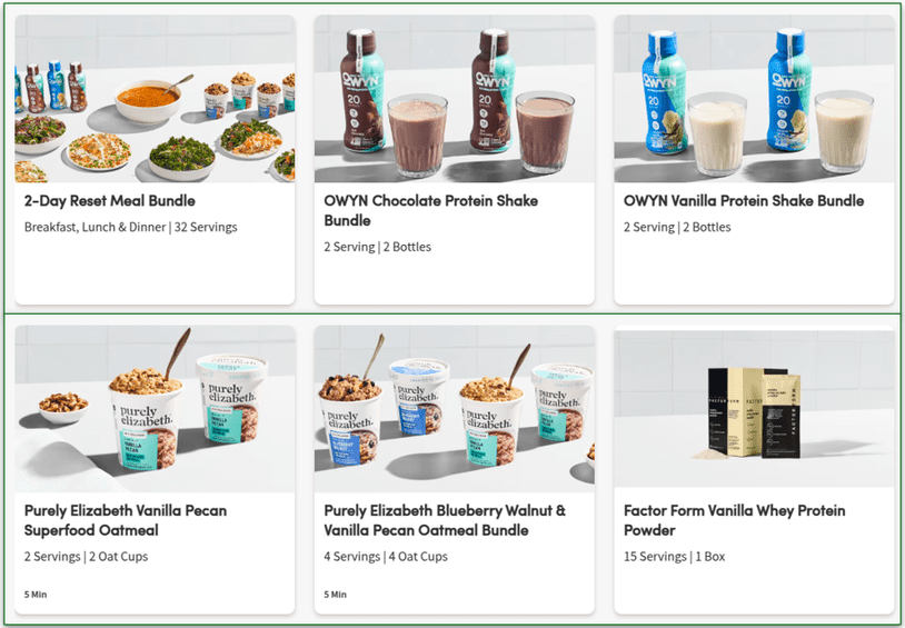 Green Chef offers a wide range of extras