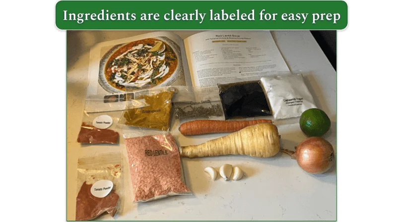 Ingredients for Purple Carrot’s Red Lentil Soup