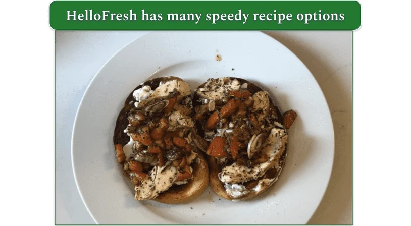 HelloFresh’s Open-Faced Tuscan Spiced Chicken Sandos