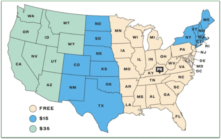 Porter Road's shipping fees for standard shipping