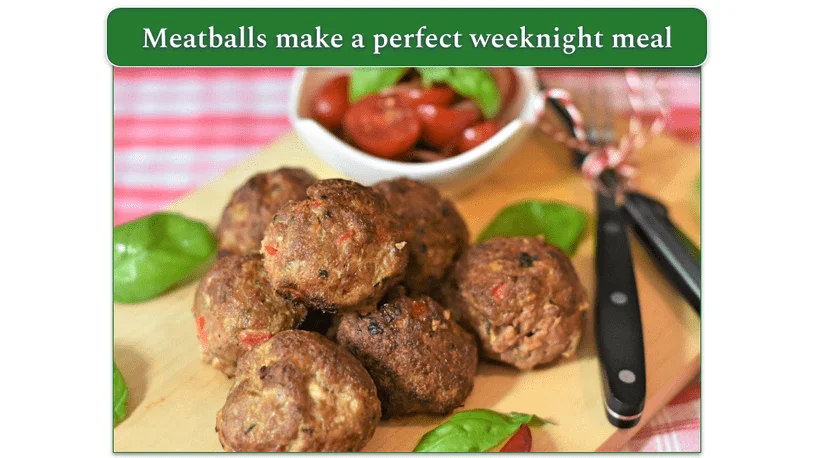 Meatballs on a board