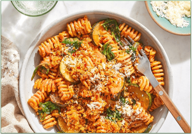 Whole Grain Pasta & Creamy Tomato Sauce dish from Blue Apron