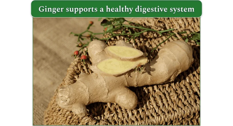 Ginger with slices of ginger