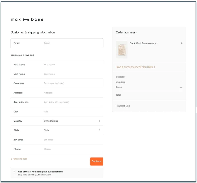 Step 4. Provide shipping information