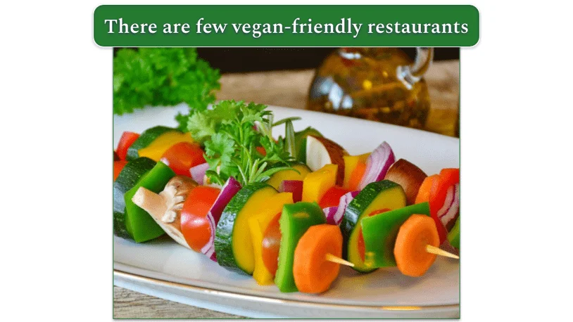 Veggie skewers on a plate