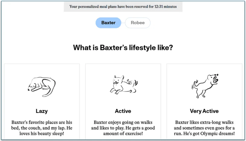 Step 2: Complete the customization quiz
