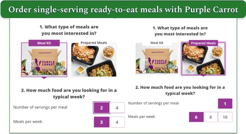 Purple Carrot's Meal Kit and Prepared Meals plans