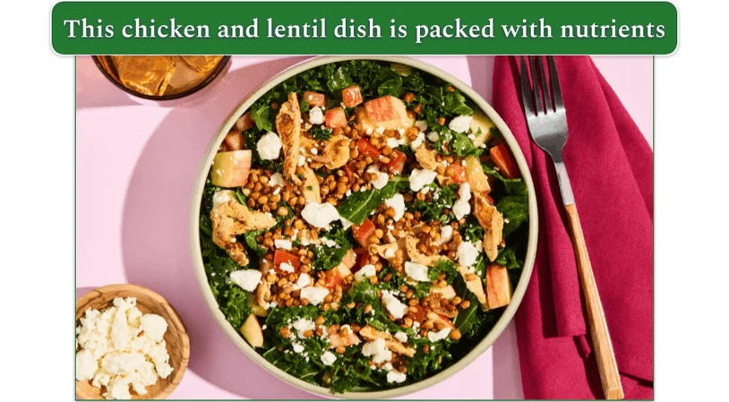 Green Chef's Lemon Herb Chicken & Crispy Lentil Salad