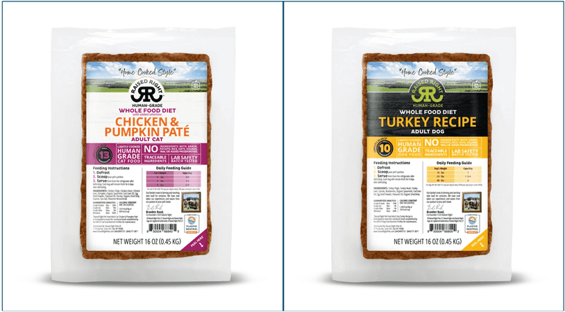 Raised Right has food for both cats and dogs