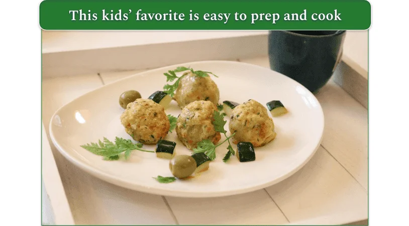 Chicken meatballs on a plate