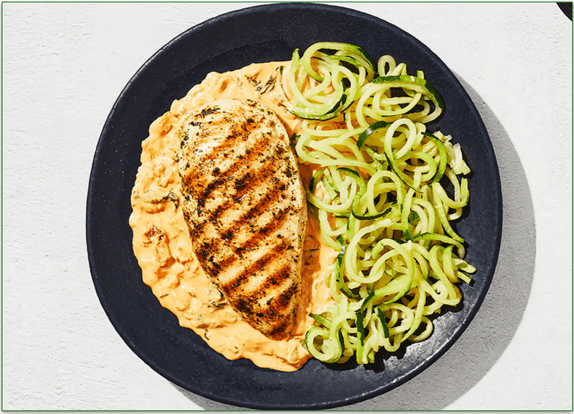 Factor's Sun-Dried Tomato Chicken with Zucchini Noodles