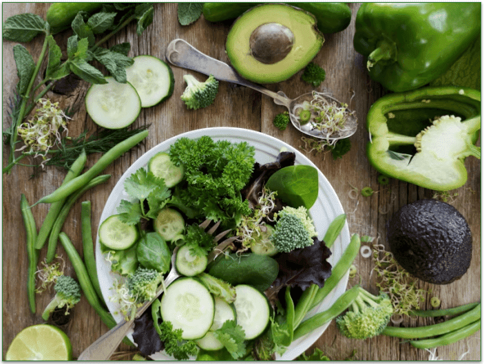 A selection of plant-based keto-friendly foods