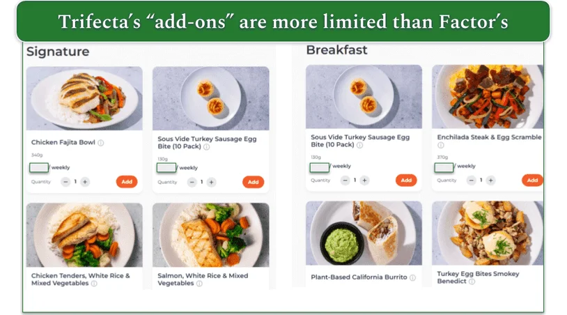  Trifecta's Signature and Breakfast menus