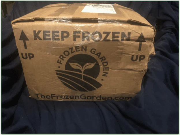 A picture of my Frozen Garden box taken immediately after it arrived