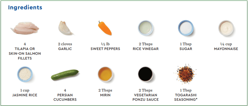 Image of the ingredients images for Blue Apron's Seared Fish & Ponzu Mayo recipe