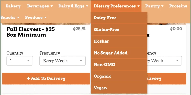 hungry harvest, dietary preferences