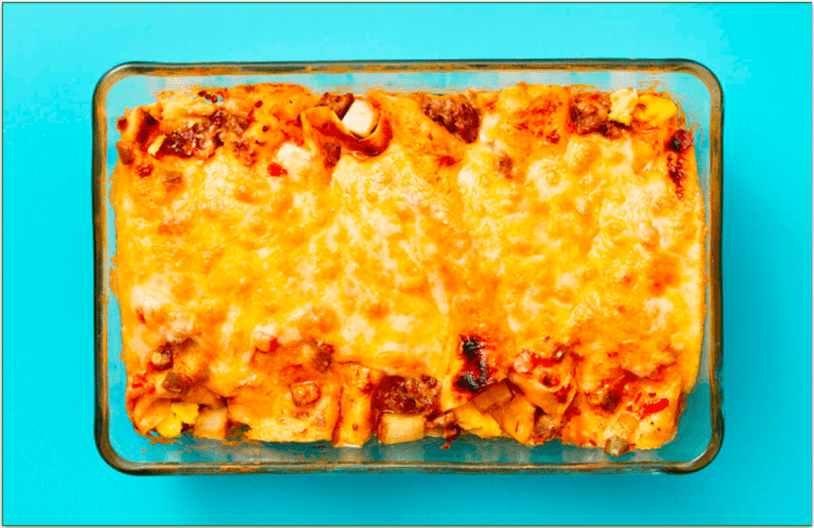 Dinnerly's Breakfast Queso Fundido Enchiladas