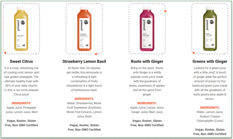 Jet Fuel Meals' Extras section