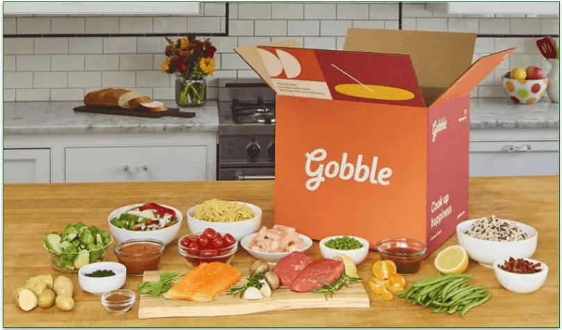 Gobble's cardboard box protects all the ingredients