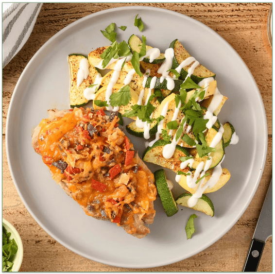  Home Chef's Tortilla Pork Chop with Squash and Lime Crema