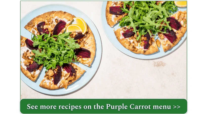 Beet & Coconut Bacon Flatbreads from Purple Carrot
