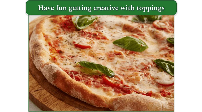 Margherita pizza with fresh basil