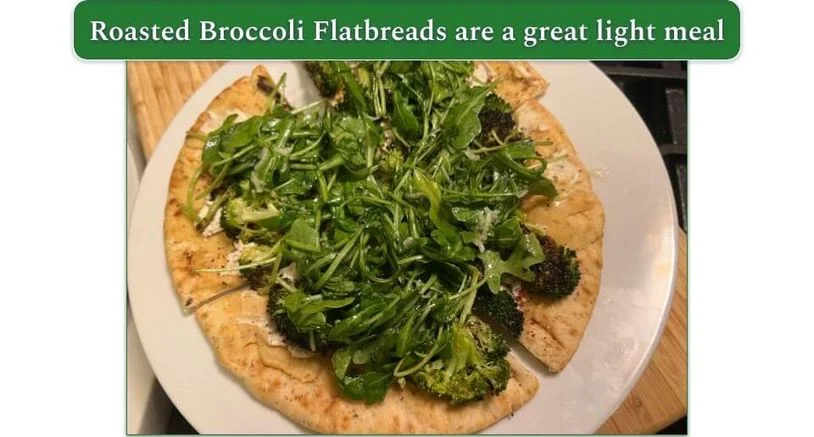 Roasted Broccoli Flatbreads by Purple Carrot