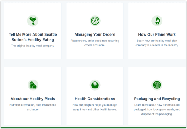 Screenshot of Seattle Sutton's FAQ sections