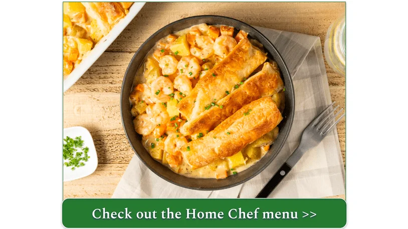 Home Chef's Chesapeake-Style Shrimp Pot Pie with Puff Pastry Crust