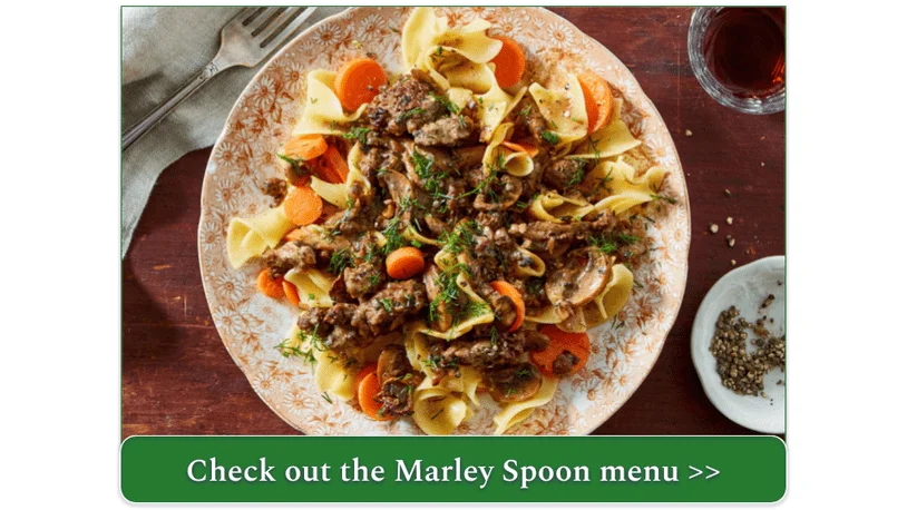 Marley Spoon's Classic Beef Stroganoff with Buttery Egg Noodles & Carrots
