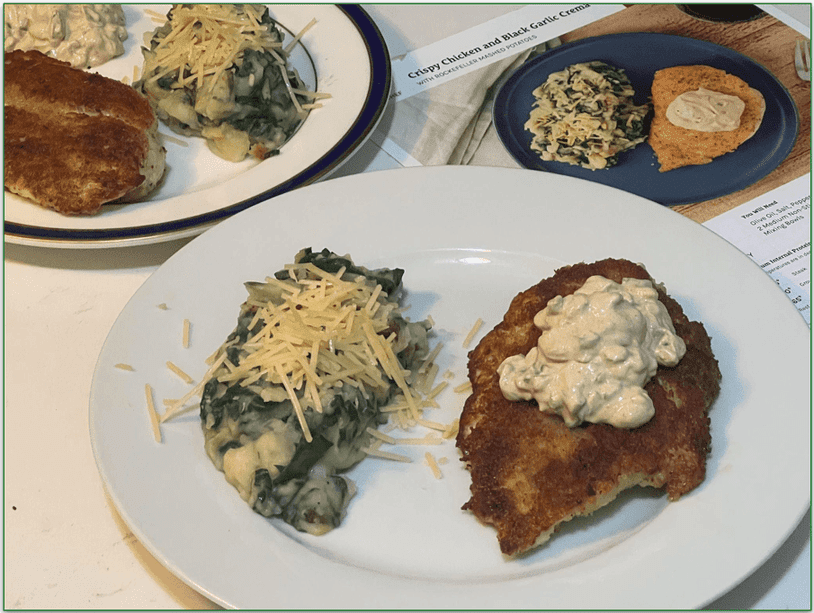 Home Chef’s Crispy Chicken and Black Garlic Crema