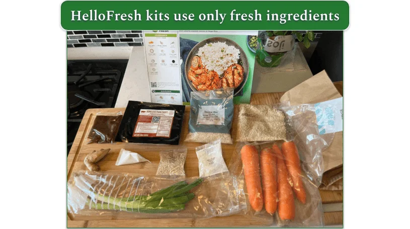 HelloFresh Pork Katsu kit laid out on a chopping board