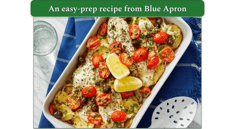 Blue Apron's Provençal-Style Baked Tilapia dish