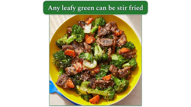 Blue Apron beef and veg stir fry with bok choy